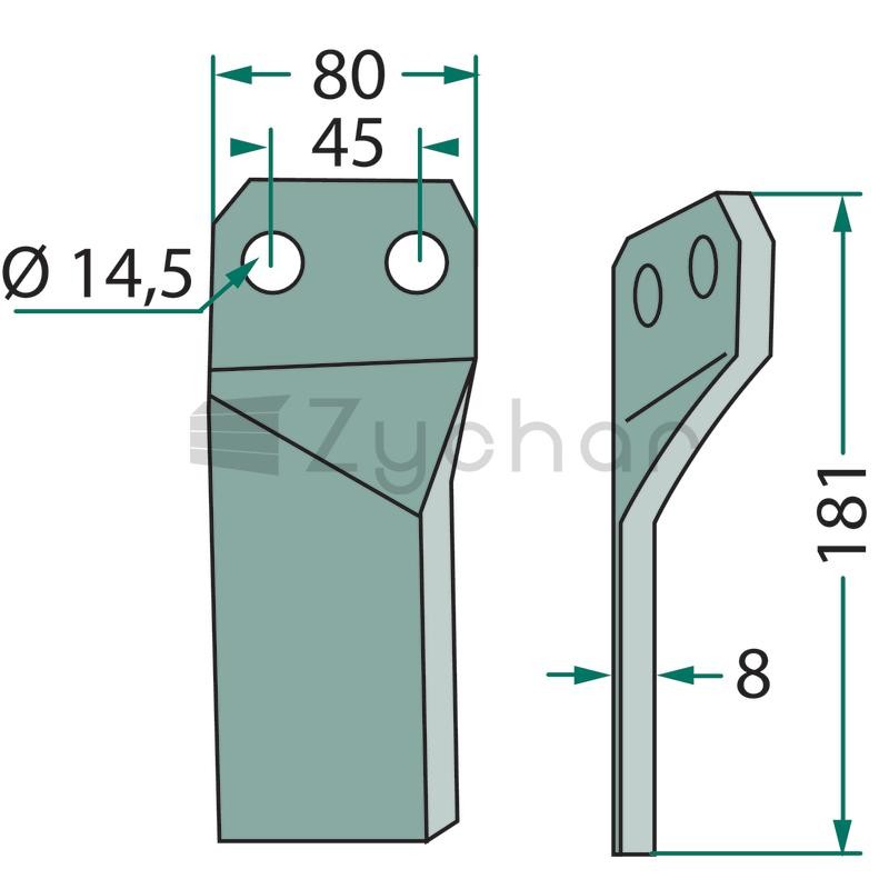 Nóż wirnika - 180MAS-32L-347695091