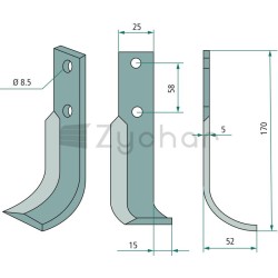 Nóż glebogryzarki - 180NIB-15R-347694002