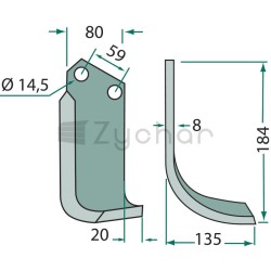 Nóż wygięty - 180TOR-01L-347693565