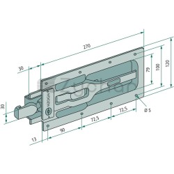 Zamknięcie ryglowe napinające do wbudowania - 2208800414-347740633