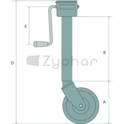 Koło podpor. z boczną korbą - 220DM270-FO-347733150