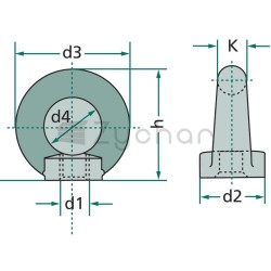 Nakrętka z uchem M10x1,75 DIN 582 - 485582 M10 V-347733786