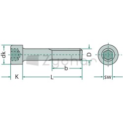 Śruba z łbem walcowym M16x80 DIN 912 - 485912232-347706945