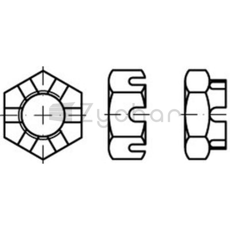 Nakrętka koronowa M27 DIN 937 - 485937 M27-347737811