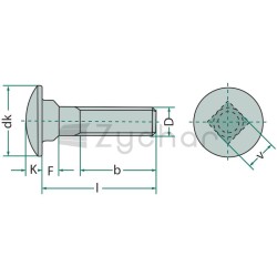 Śruba zamkowa M10x30 DIN 603 - 487603124-347700186
