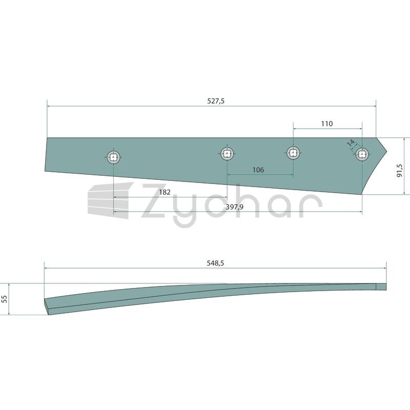Listwa odkładnicy - 56017 3444010 SET-347705030