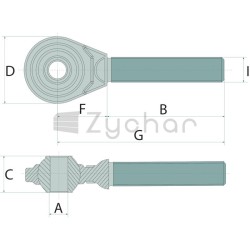 Trzpień gwintowany z główką - 712TF303DX-347729768