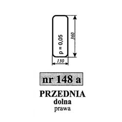 Szyba przednia dolna C-360 kabina w ramkach z rury kwadratowej-347490591