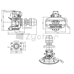 Sprzęgło do przyczepy RF50 B INT - 11014600-347749824