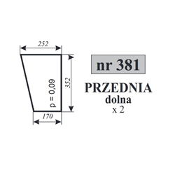 Szyba przednia dolna mała C-330-347485277