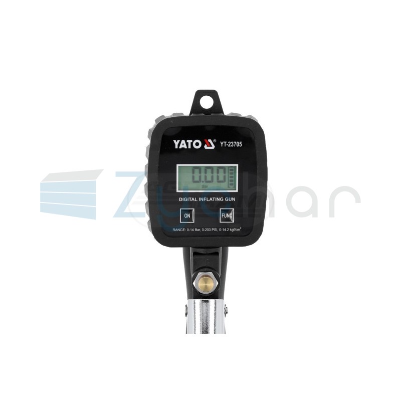 Pistolet do pompowania kół LCD 0-14 bar YT23705