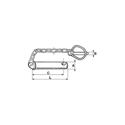 Sworzeń zaczepu z łańcuszkiem i zawleczką 24 x 135 mm-347621229