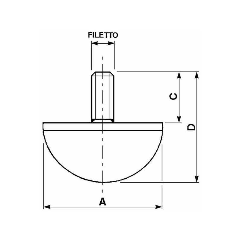 Amortyzator gumowy męski typ D, Fi 30x15 mm, M6x1x13 mm, półkulisty-347614228