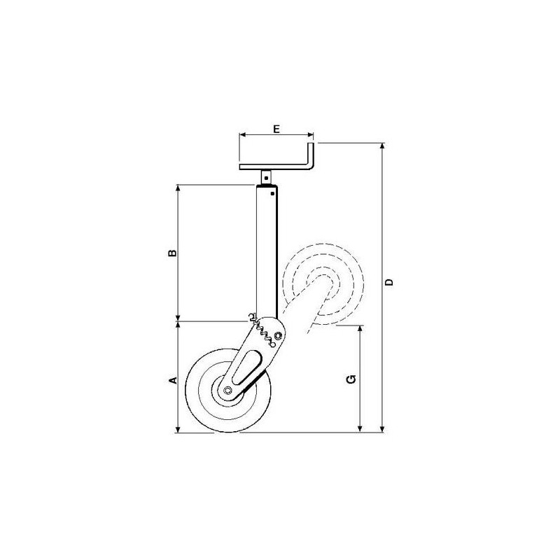Stopa podporowa z kołem 240 mm, 700 kg-347612614