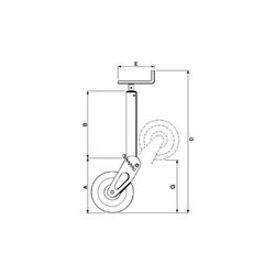 Stopa podporowa z kołem 300 mm, 1500 kg SIMOL-347612620