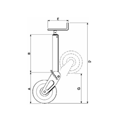 Koło podporowe przyczepy 260 mm, 800 kg SIMOL-347612933