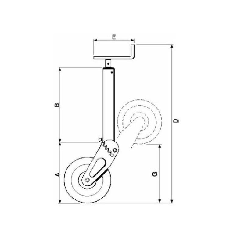 Koło podporowe przyczepy 260 mm, 800 kg SIMOL-347612933