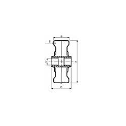 Stalowe koło 225x80mm z nylonowym pierścieniem-347613300