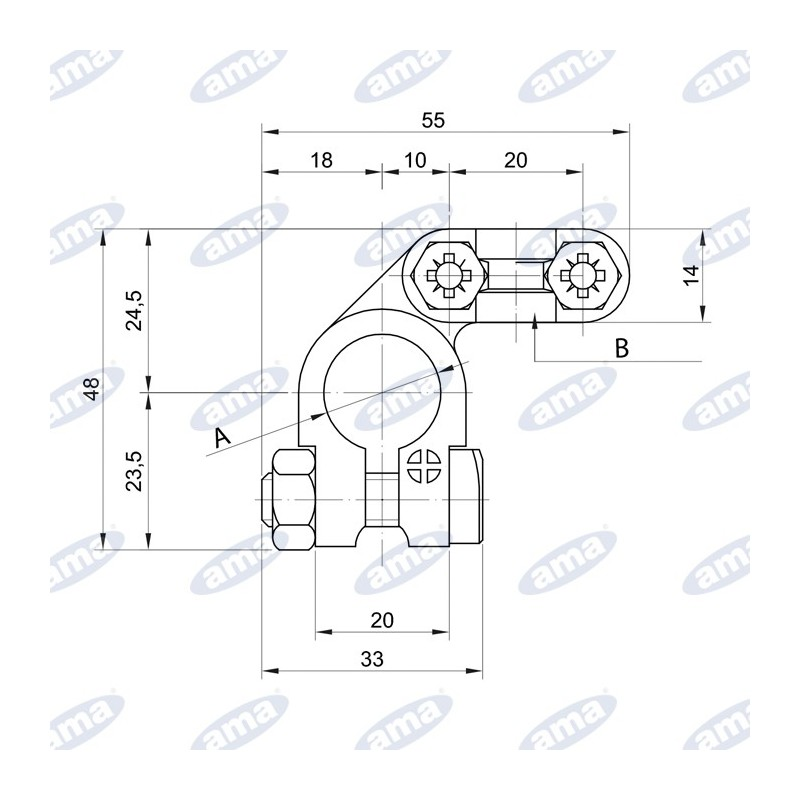 Klema mosiężna akumulatora 25-50mm2-347606262