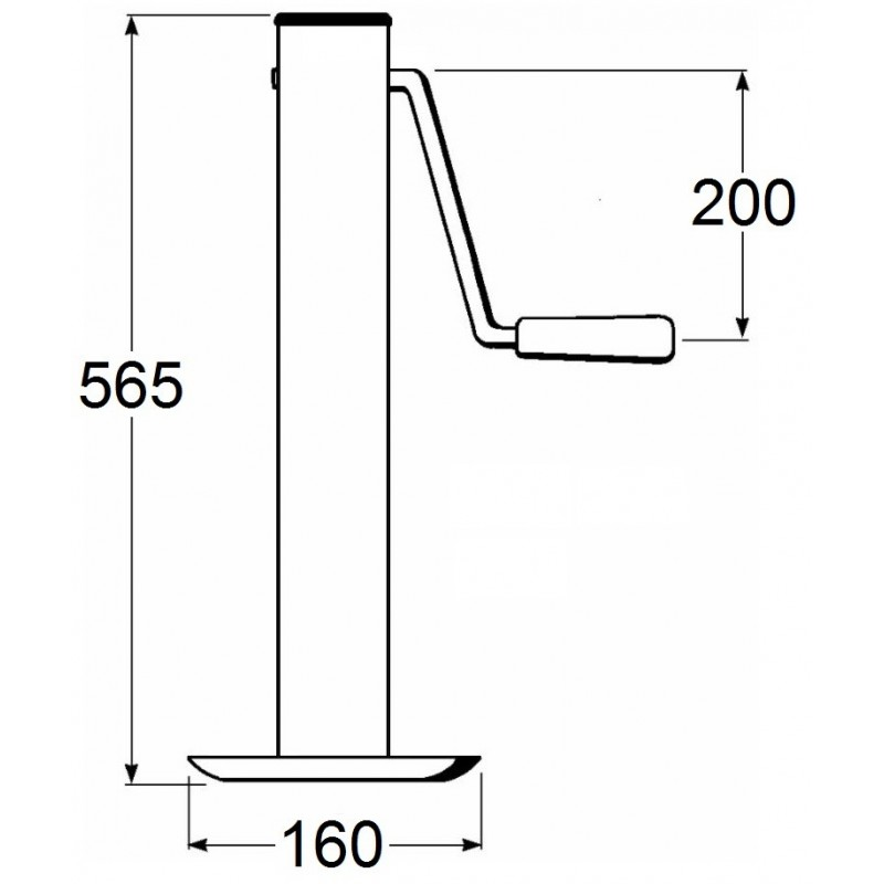 Stopa podporowa 565 mm 800 kg z korbką boczną-347612608