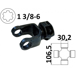 Widłak ciągnikowy 1 3/8-6, na krzyżak 30,2x106,5mm-347611017