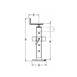 Stopa podporowa 500 mm 600 kg z ramieniem poziomym-347613152