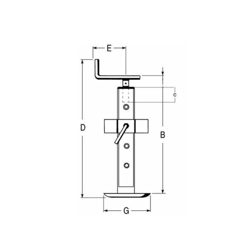 Stopa podporowa 500 mm 600 kg z ramieniem poziomym-347613152
