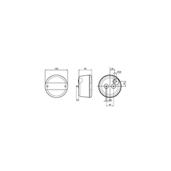 Tylne światło 115 mm okrągłe - lewe-347607844