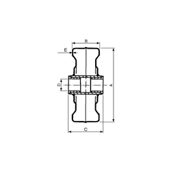 Stalowe koło 320x100mm z nylonowym pierścieniem-347612598