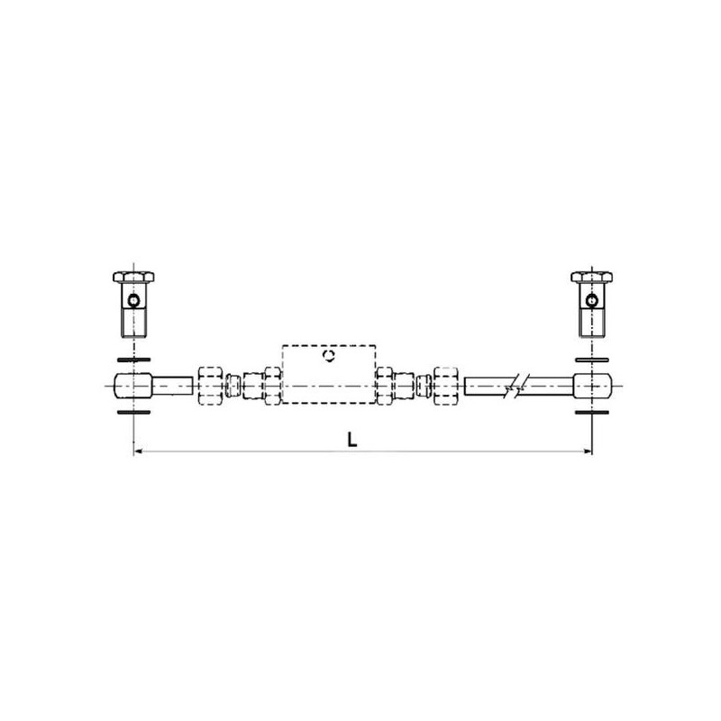 Kompletny zawór podwójny do hydraulicznych łączników centralnych, 255mm-347613212