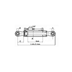 Łącznik hydrauliczny kat. 2 500-710mm z przegubem kulowym z obu stron (25,4mm) na  (25,4mm)-347620715
