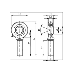 Końcówka siłownika 25 mm męska  M24x2-347607279