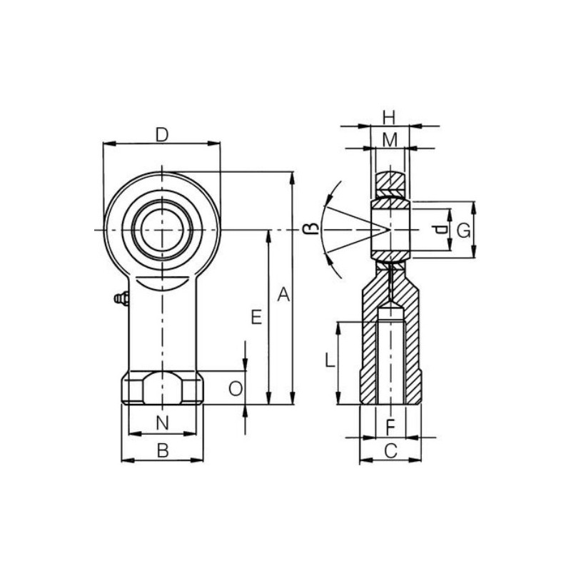 Końcówka siłownika 20 mm żeńska  M20x1,5-347608579
