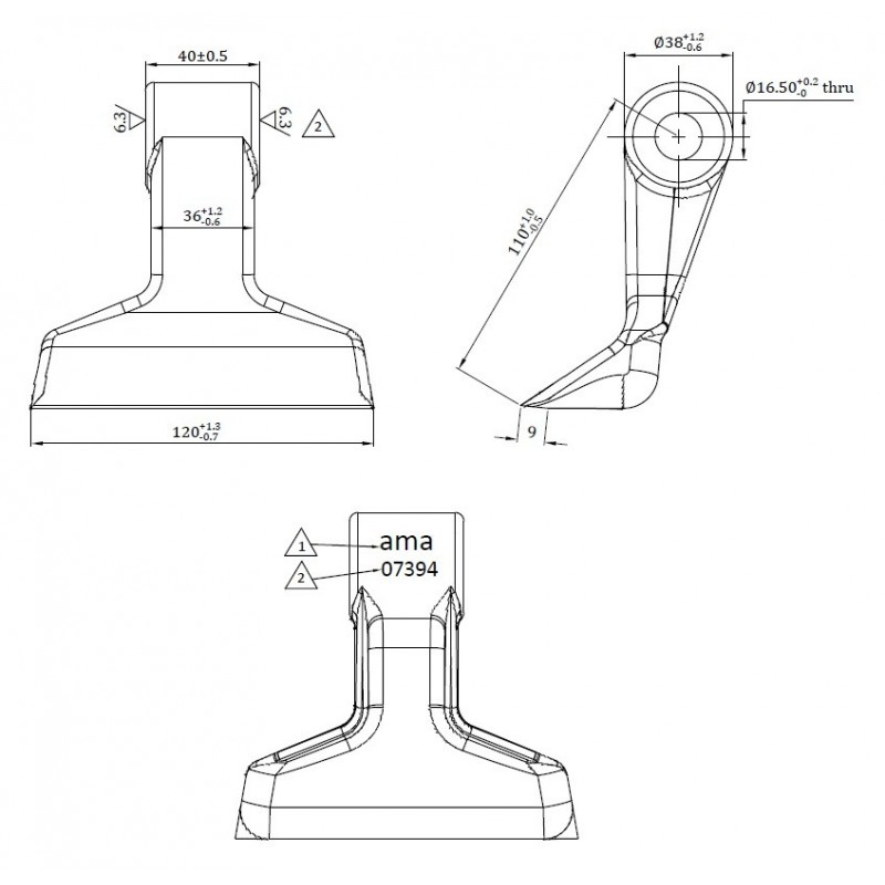 Bijak młotkowy 120x40x16,5 R110-347606535