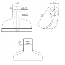Bijak młotkowy RM30 137x40x16,5, R95 Berti, Maschio-347606538