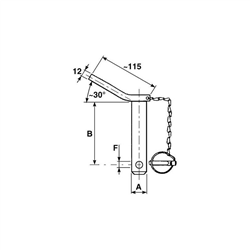 Sworzeń zaczepu z łańcuszkiem i zawleczką 19 x 130 mm-347606563
