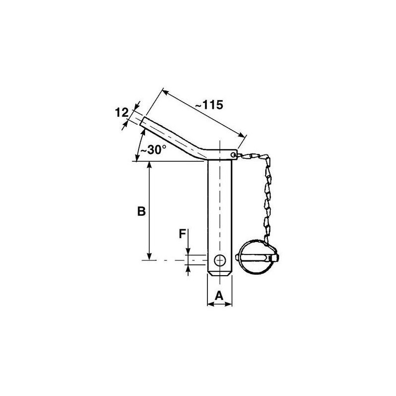Sworzeń zaczepu z łańcuszkiem i zawleczką 22 x 130 mm-347606571