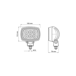 Światło robocze LED 9-56V 18W 600lm IP66-347608850
