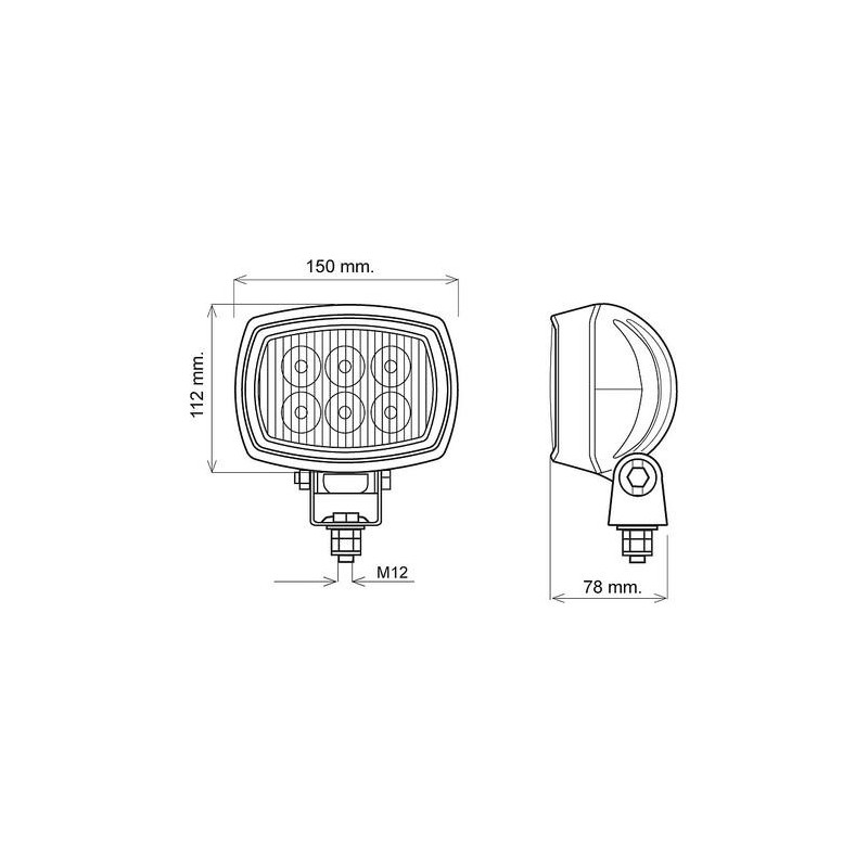 Światło robocze LED 9-56V 18W 600lm IP66-347608850