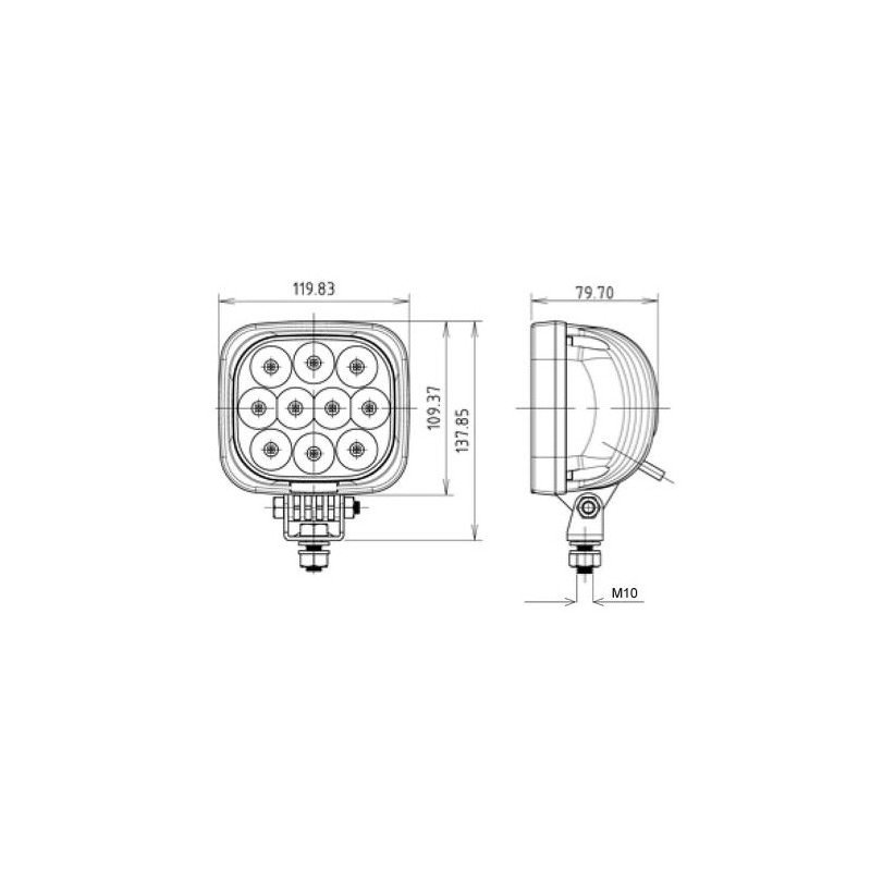 Światło robocze LED 9-32V, 30W  2000lm IP68-347608864