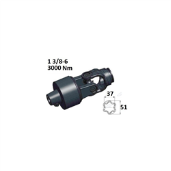Przegub kompletny kat. 8 (W2500) ze sprzęgłem automatycznym 1 3/8-6, 3000 Nm,  na profil gwiazda  zew.: 51x37  mm-347619459