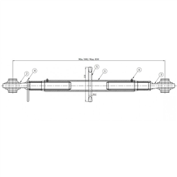 Łącznik centralny kat. 2 30x3 580-830 MM, tuba 450 mm BASIC-347771700
