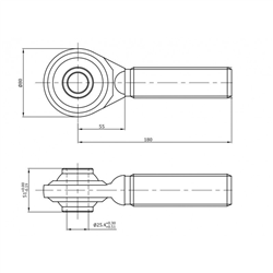Łącznik centralny kat. 2 36x3 420-580MM, tuba 295 mm, z główką kulową dwustronnie BASIC-347772789