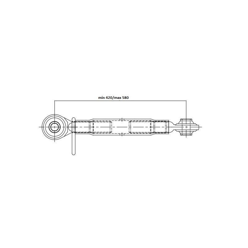 Łącznik centralny kat. 2 36x3 420-580MM, tuba 295 mm, z główką kulową dwustronnie BASIC-347617581