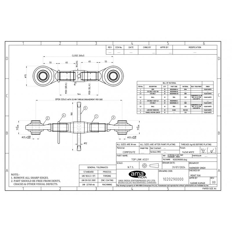 Łącznik centralny tuba 144 mm kat. 2 30x3 260-320MM BASIC-347771713