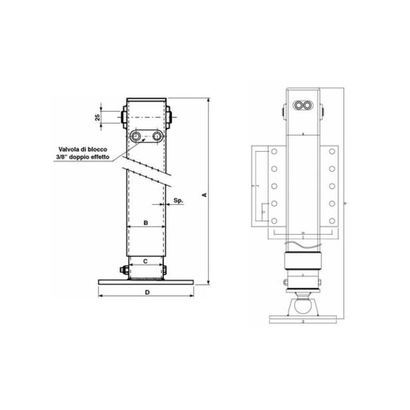 Hydrauliczna stopa podporowa, 500mm, 1963/2945 kg-347613164