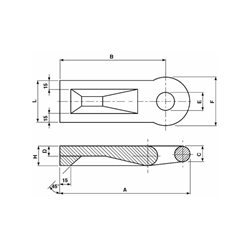 Ucho zaczepu 20000kg, 300mm, typ ANGIELSKI-347608939