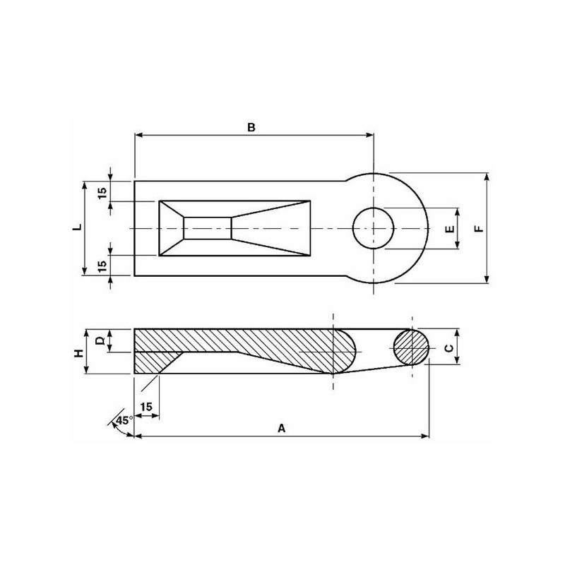 Ucho zaczepu 20000kg, 300mm, typ ANGIELSKI-347608939
