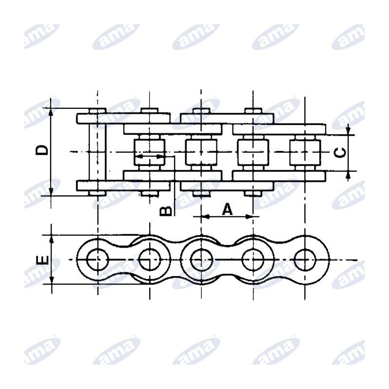 Łańcuch rolkowy Ecoplus 12B-1 UNI 3/4-347619286