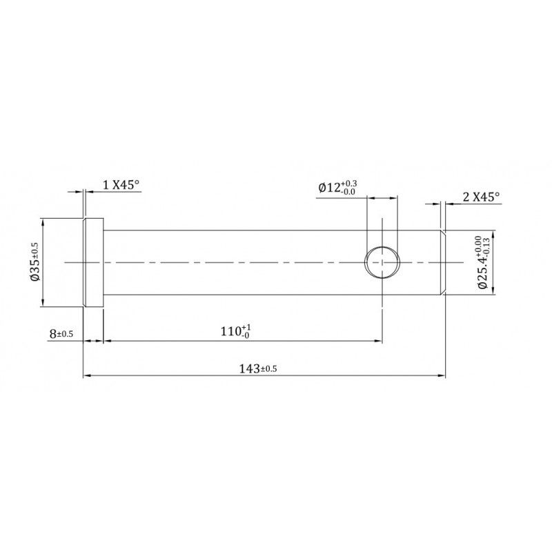 Sworzeń z łbem kat. 2, 25x110 mm-347617637